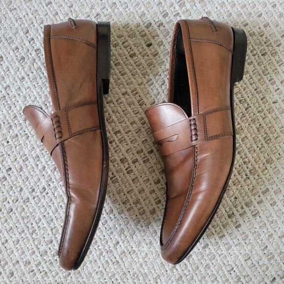 M. Gemi Mens 43.5 US 10.5 Brown Penny Loafer The Volo Due Dress Shoes main image 6